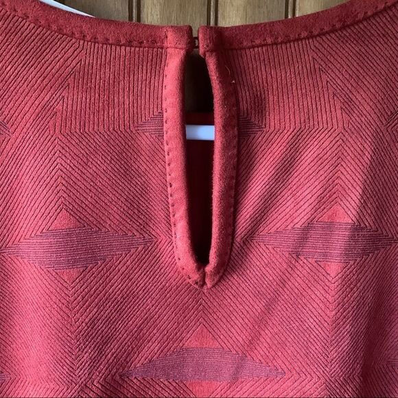 Max Studio Suede Burnt Orange Shift Dress- Women Size Small - Picture 4 of 11